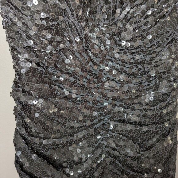 Vintage Vicky Tiel Couture Paris ruched sequin strapless bustier mini dress XS - Picture 3 of 11